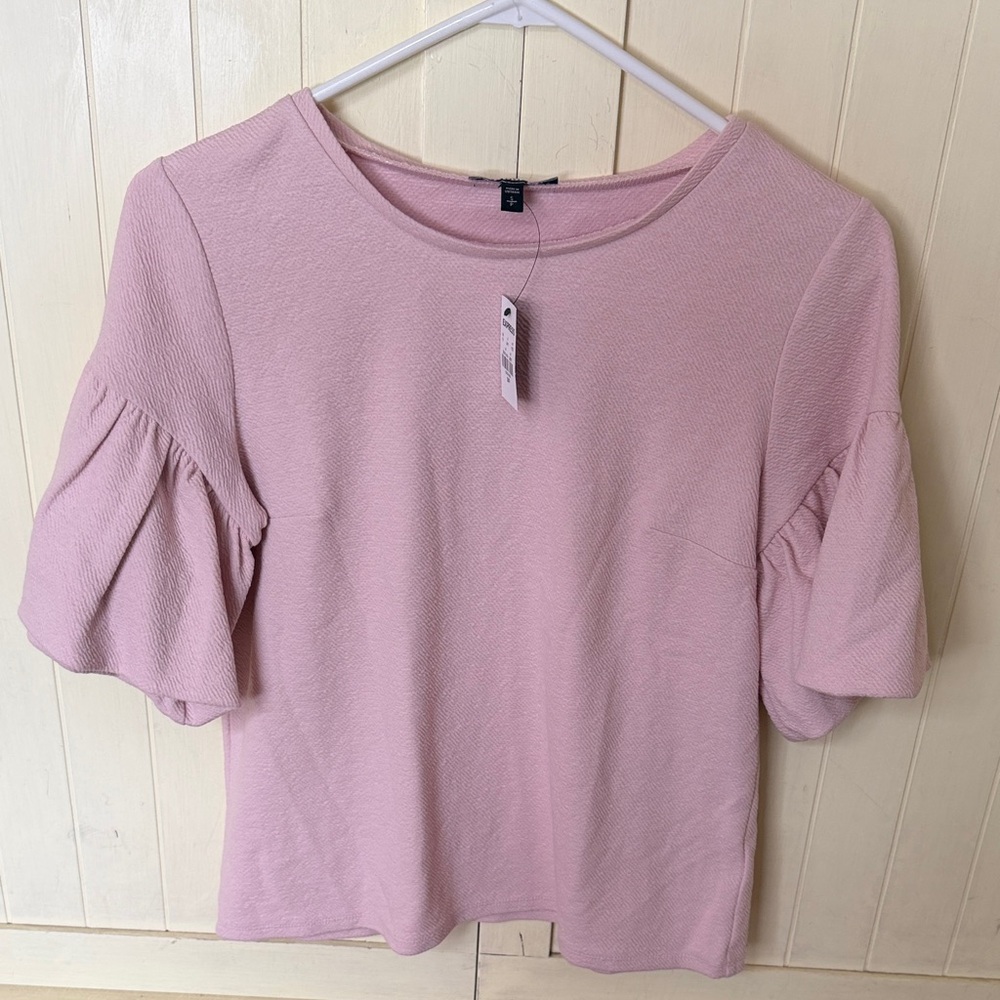 Express Blush Ruffle Sleeve Top NWT